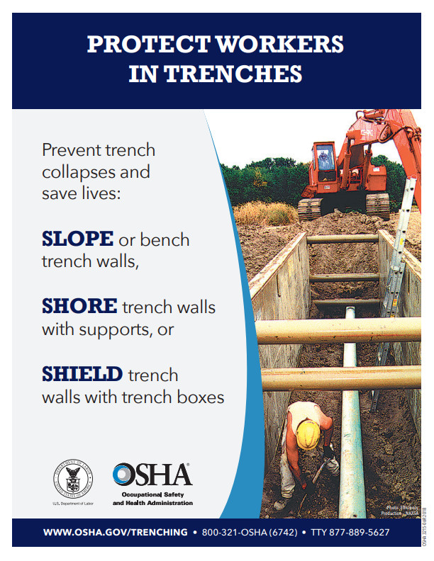 Protect Workers in Trenches OSHA Poster